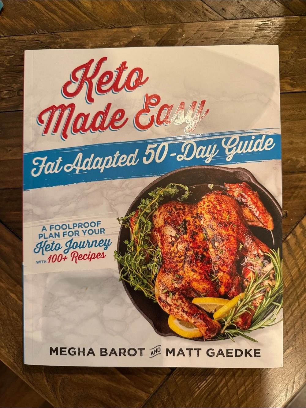 Keto Made Easy: Fat Adapted 50-Day Guide - White & Blue Cover